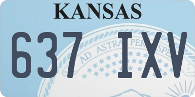 KS license plate 637IXV