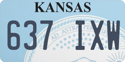 KS license plate 637IXW