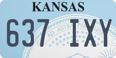 KS license plate 637IXY
