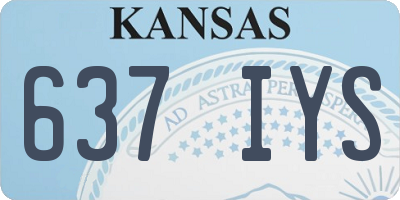 KS license plate 637IYS