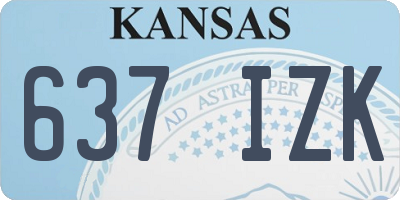 KS license plate 637IZK