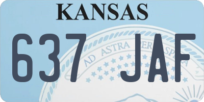 KS license plate 637JAF