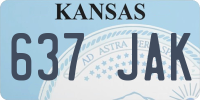 KS license plate 637JAK
