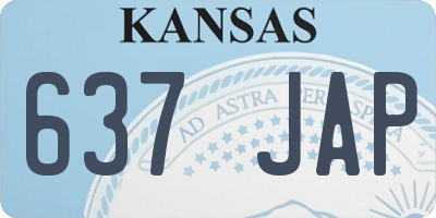 KS license plate 637JAP