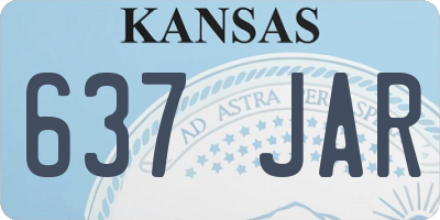 KS license plate 637JAR