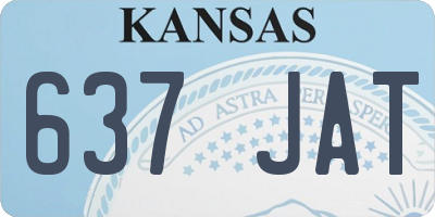 KS license plate 637JAT