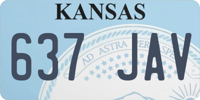 KS license plate 637JAV