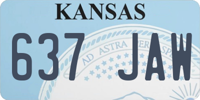 KS license plate 637JAW