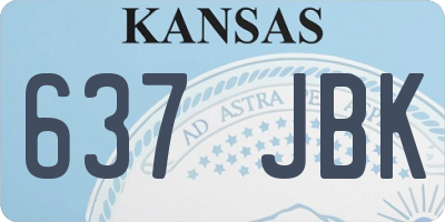 KS license plate 637JBK