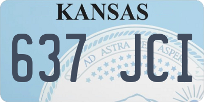 KS license plate 637JCI