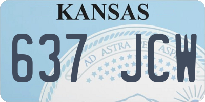 KS license plate 637JCW