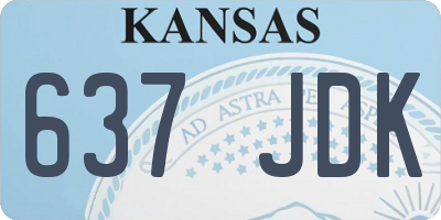 KS license plate 637JDK