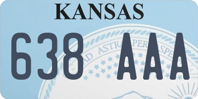 KS license plate 638AAA