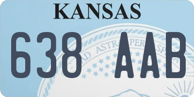 KS license plate 638AAB