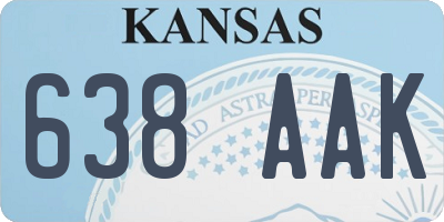 KS license plate 638AAK