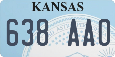 KS license plate 638AAO