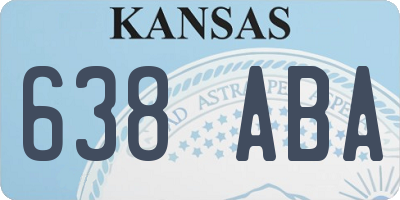 KS license plate 638ABA