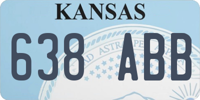 KS license plate 638ABB