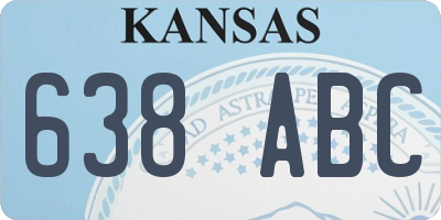 KS license plate 638ABC