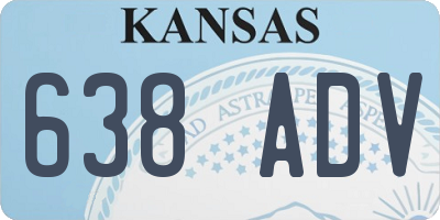 KS license plate 638ADV