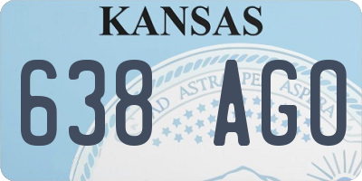 KS license plate 638AGO