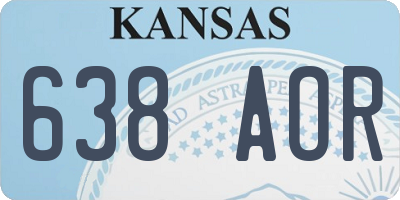 KS license plate 638AOR