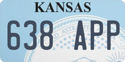 KS license plate 638APP