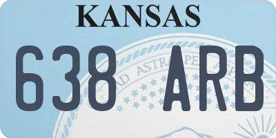 KS license plate 638ARB
