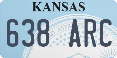 KS license plate 638ARC
