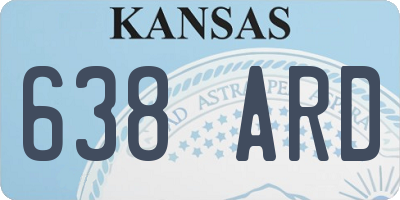 KS license plate 638ARD