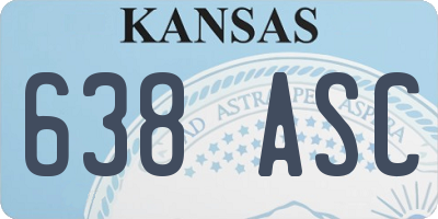 KS license plate 638ASC