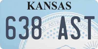 KS license plate 638AST