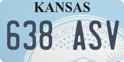 KS license plate 638ASV