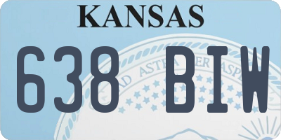 KS license plate 638BIW