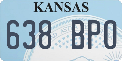 KS license plate 638BPO