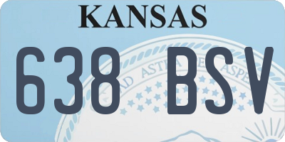 KS license plate 638BSV