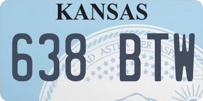 KS license plate 638BTW