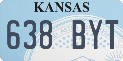 KS license plate 638BYT