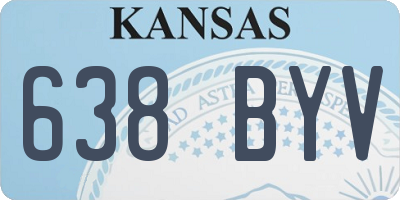 KS license plate 638BYV