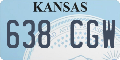 KS license plate 638CGW