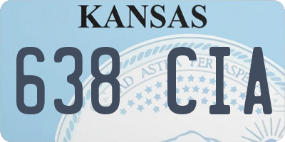 KS license plate 638CIA