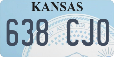KS license plate 638CJO