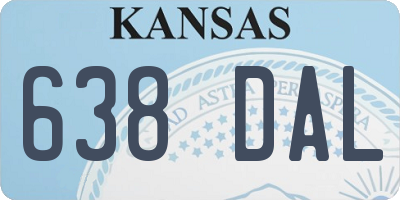 KS license plate 638DAL