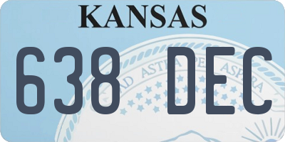 KS license plate 638DEC