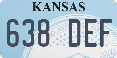KS license plate 638DEF