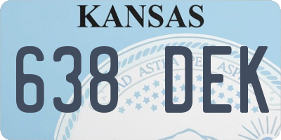 KS license plate 638DEK