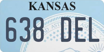KS license plate 638DEL