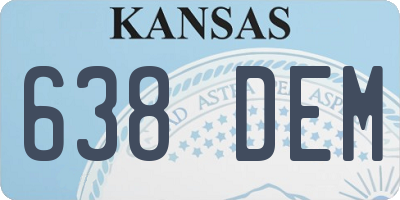 KS license plate 638DEM