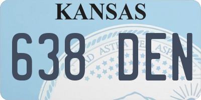 KS license plate 638DEN