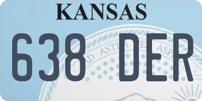 KS license plate 638DER